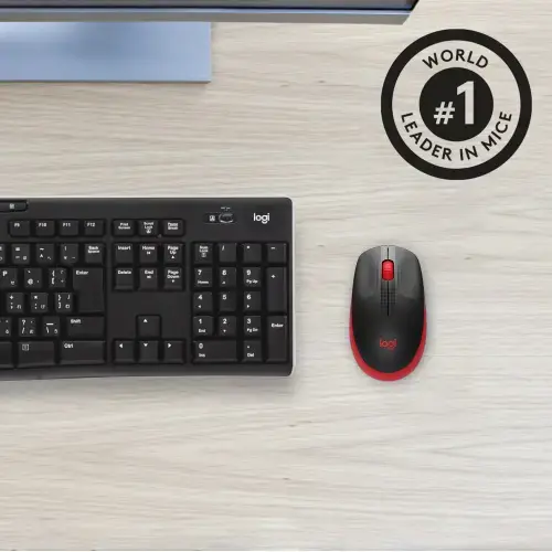 LOGITECH M190 Viso dydžio belaidė pelė - RED - EMEA