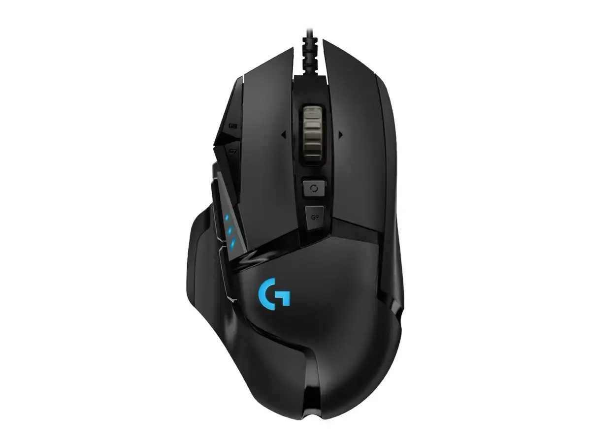 LOGITECH G502 laidinė žaidimų pelė - HERO - BLACK - USB - EWR2