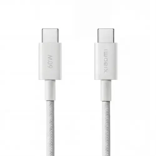 Xiaomi 3A Braided USB-C to USB-C Kabelis 1m, Balta