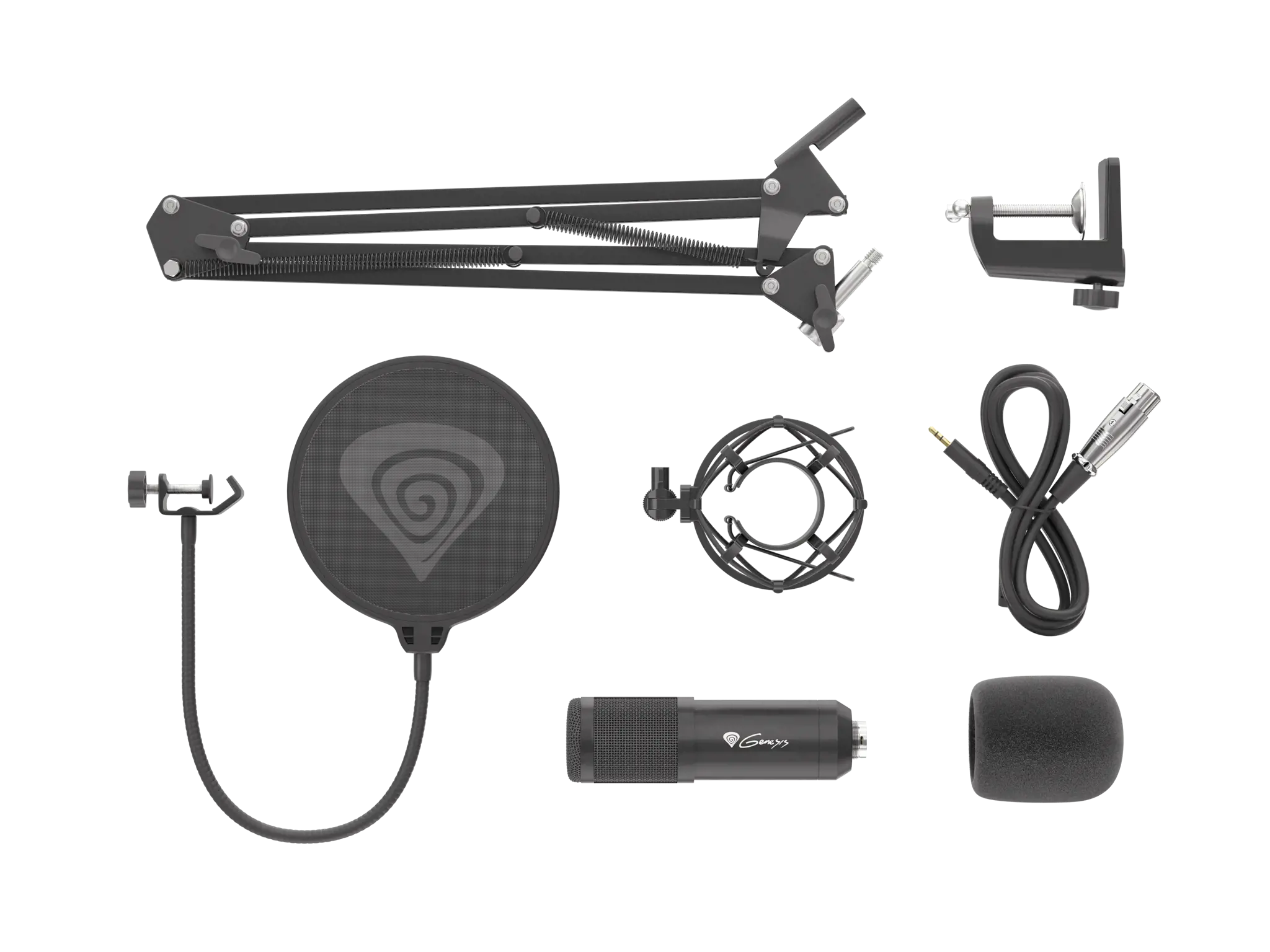 "NATEC Genesis" mikrofonas "Radium 300" studijinis XLR rankos popfilteris