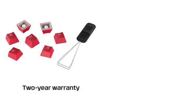 "HyperX" guminiai klavišų dangteliai, klaviatūros dangtelis, termoplastinis elastomeras (TPE), 1,4 mm, raudonos spalvos