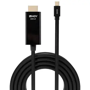 "Lindy Kabel" Mini DisplayPort/HDMI 4K30 (DP: passiv) 3 m, 3 m, Mini DisplayPort, HDMI A tipo (standartinis), vyriškas, vyriškas, 3840 x 2160 taškų