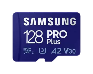 Samsung PRO Plus, 128 GB, MicroSDXC, Class 10, UHS-I, 160 MB/s, 120 MB/s