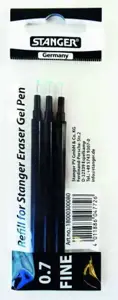 Stanger Gelinė šerdelė rašikliui Eraser 0.7 mm, juodas, pakuotėje 3 vnt 18000300080