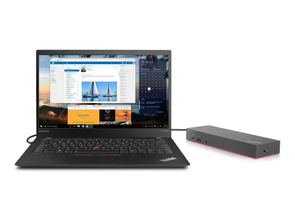 LENOVO ThinkPad Hybrid USB A/C dokas 2xDisplayPort 2xHDMI 2x3840x2160-60Hz 1Gbit LAN 1xUSB-C priekyje 5xUSB-A 2xUSB2.0 3xUSB3.0 (ES)