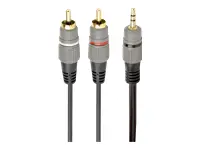 GEMBIRD 3,5 mm stereo kištukas į 2xRCA kištukus 2,5 m ilgio kabelis su paauksuotomis jungtimis