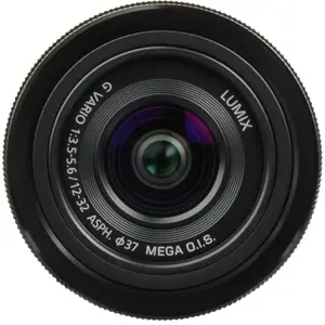 "Panasonic Lumix G Vario 12-32mm f/3.5-5.6 ASPH./MEGA O.I.S.", juodas
