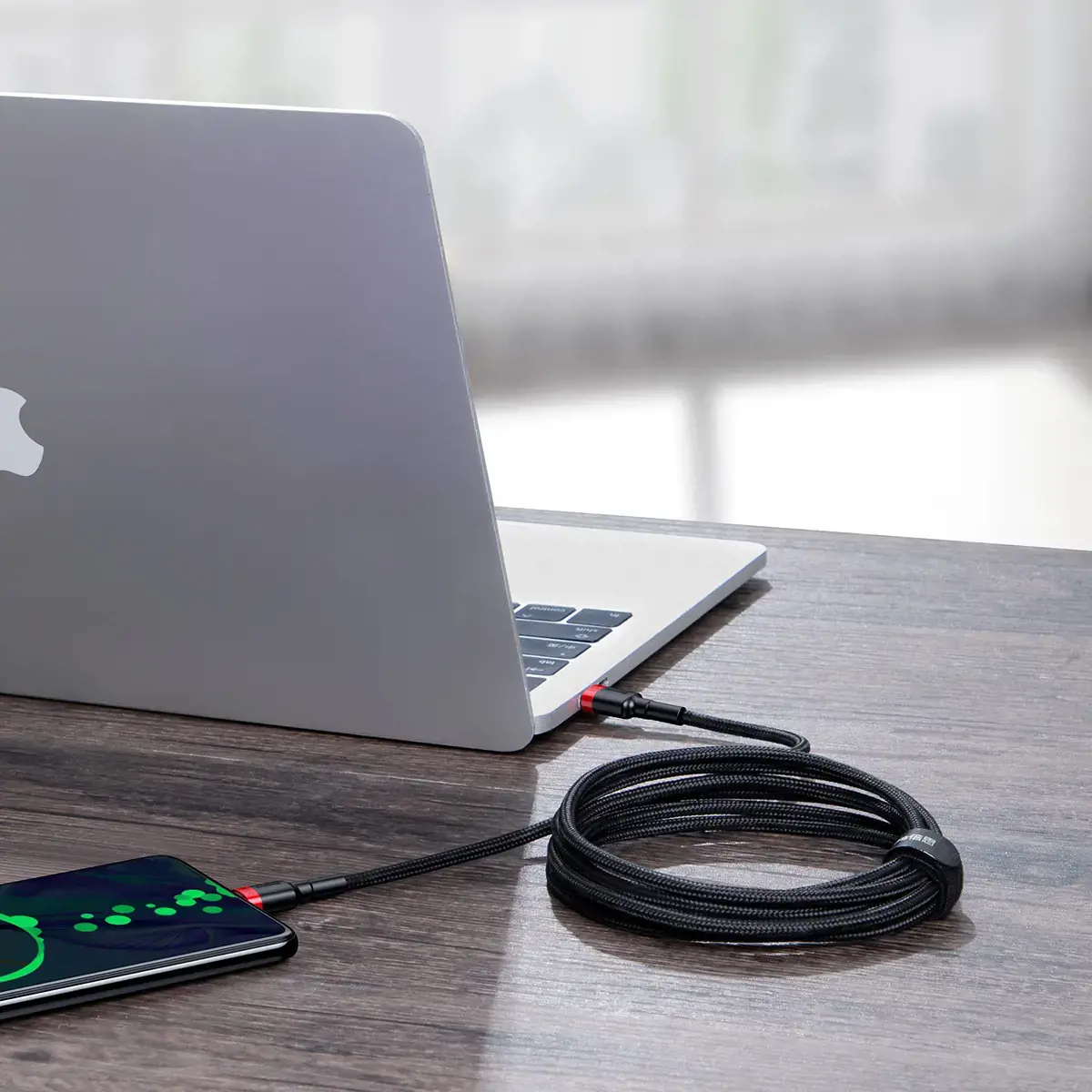 "Baseus Cafule PD2.0" 100 W greitasis įkrovimas USB C tipo kabeliui (20 V 5 A) 2 m raudona+juoda