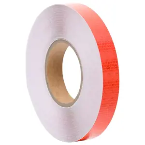 Šviesą atspindinti lipni juosta, raudona, 2,5cmx50m, PVC