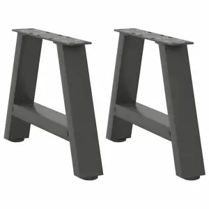 Kavos staliuko kojelės, A formos, 2 vnt., antracito spalvos, 50x(30-31) cm, plienas