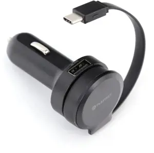 Platinet automobilinis įkroviklis 1xUSB 2,4A + USB-C laidas (44652)
