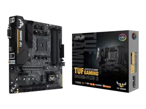 ASUS TUF Gaming B450M-Plus II, AMD, Socket AM4, AMD Ryzen™ 3, 2 kartos AMD Ryzen™ 3, 3 kartos AMD Ryzen™ 3, 3 kartos AMD Ryzen™ 3, AMD Ryzen™ 5, 2..., DDR4-SDRAM, 128 GB, DIMM