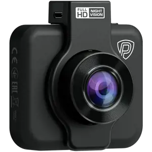 Prestigio RoadRunner 185, 2.0'' IPS (320x240) ekranas, FHD 1920x1080@30fps, HD 1280x720@30fps, Jieli AC5601, 2 MP CMOS GC2053 vaizdo jutiklis, 2 MP kamera, 140° matymo kampas, Micro USB, 180 mAh, naktinis matymas, judesio aptikimas, G jutiklis, ciklinis įrašymas, spalvotas/juodas, plastikinis korpusas