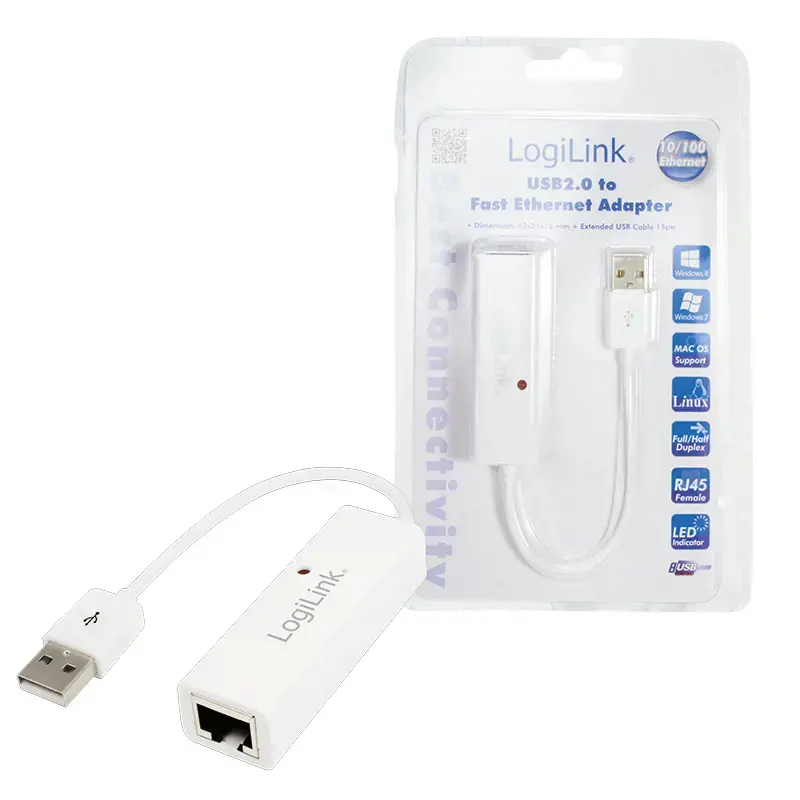 LOGILINK UA0144B LOGILINK - USB 2.0 ir Fast Ethernet RJ45 adapteris