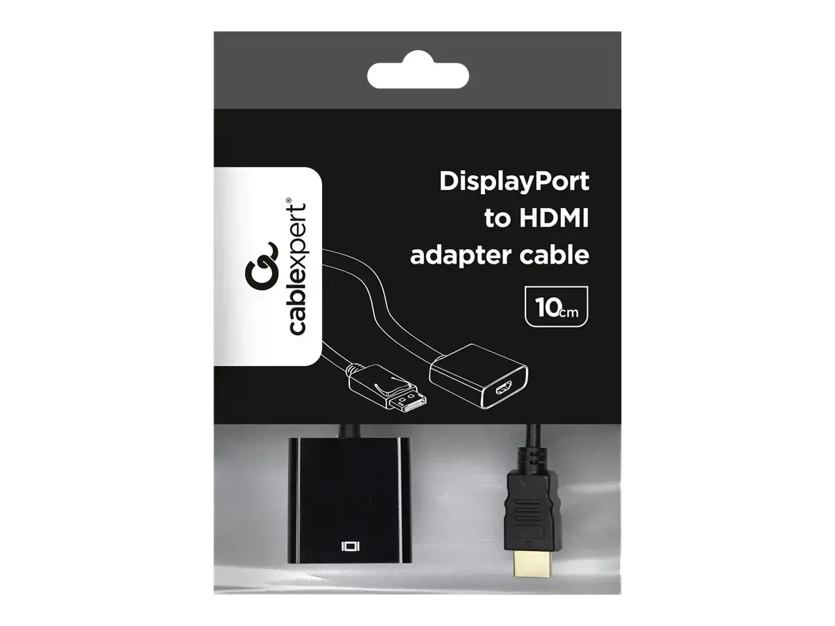 GEMBIRD A-DPM-HDMIF-002 Gembird Displayport vyriškos ir HDMI moteriškos lyties adapteris, 10 cm, juodas