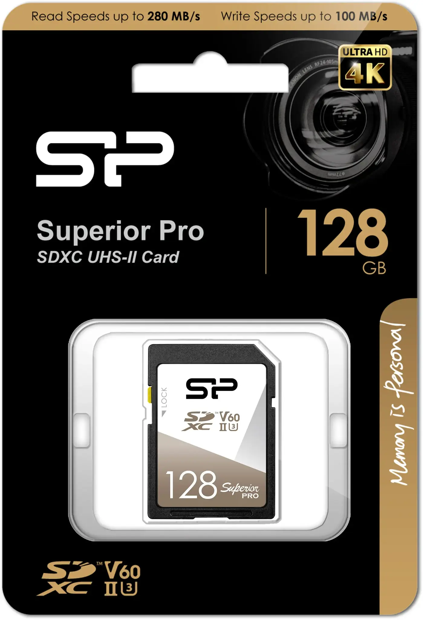 "Silicon Power Superior Pro", 128 GB, SDXC, 10 klasė, UHS-II, 280 MB/s, 170 MB/s
