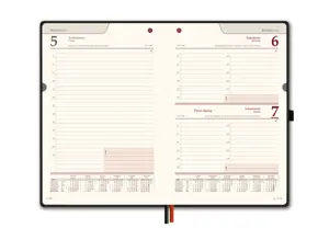 Kalendorius AMBASSADOR BLACK EDITION, 2026, PU, A5, tamsiai ruda