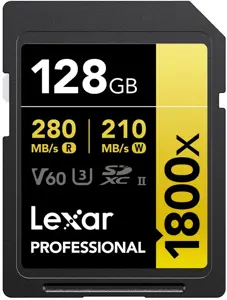 "Lexar" atminties kortelė SDXC 128GB Professional 1800x UHS-II U3 V60