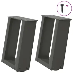 Kavos staliuko kojelės, 2 vnt., antracito spalvos, 30x(30-31) cm, plienas