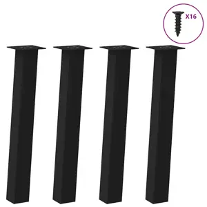 Konsolinio stalo kojos, 4 vnt., juodos, 72 cm, plienas