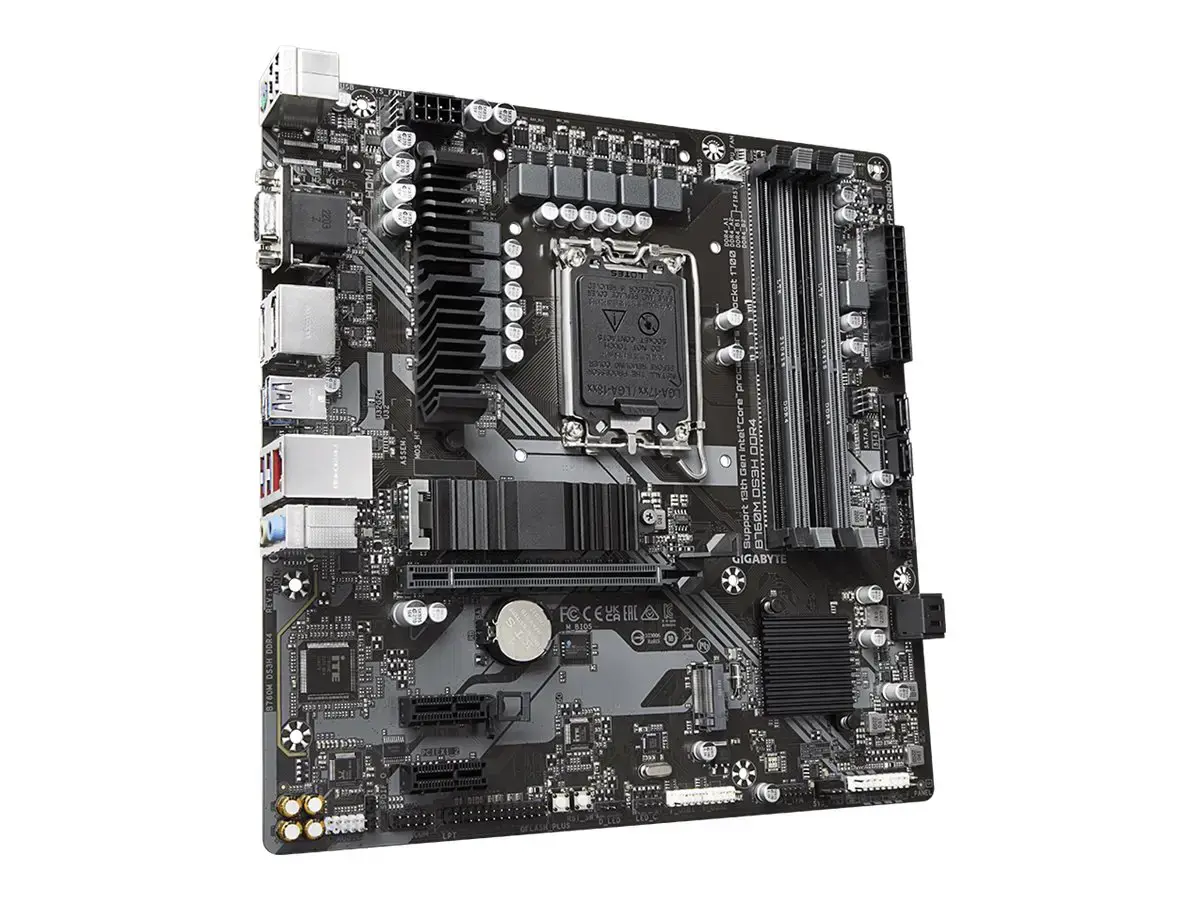 Pagrindinė plokštė GIGABYTE Intel B760 Express LGA1700 Micro-ATX Atmintis DDR4 Atminties lizdai 4 2xPCI-Express 3.0 1x 1xPCI-Express 4.0 16x 2xM.2 1x15pin D-sub 1xHDMI 2xDisplayPort 2xUSB 2.0 3xUSB 3.2 1xUSB-C 1xPS/2 1xRJ45 3xAudio prievadas B760MDS3HDDR4