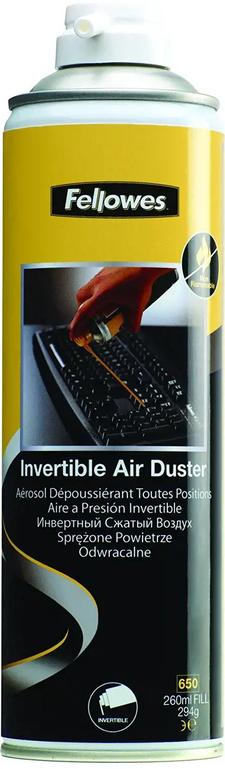 "Fellowes HFC", įrangos valymo oro slėgio valytuvas, sunkiai pasiekiamos vietos, geltonas, 280 g, 186 x 64 x 64 mm, 520 / 350 ml