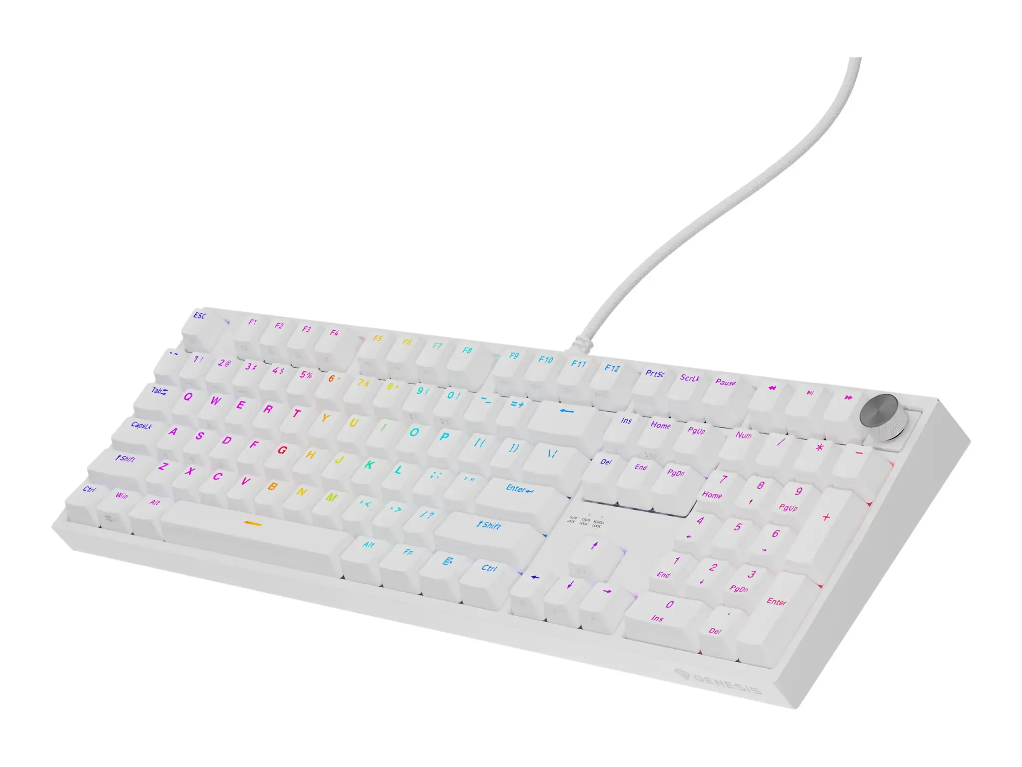 Genesis Thor 404 | Mechanical Gaming Keyboard | Wired | US | Outemu Peach Silent | White