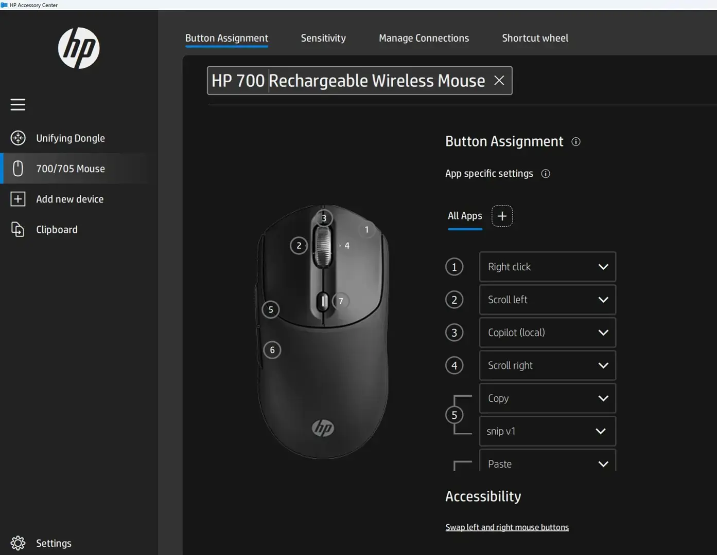 HP 700 Rechargeable Wireless Mouse