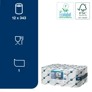 Popieriniai rankšluosčiai TORK,  473246, REFLEX MINI M3, 1.sl., 19.8 x 35 cm, 120 m/rul., balta sp.