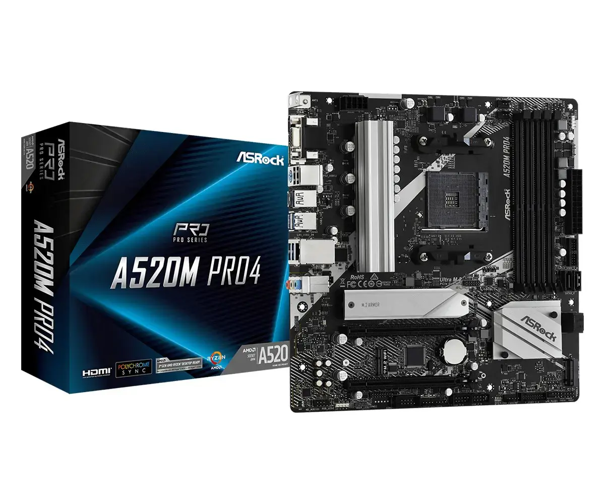 ASROCK A520M PRO4 AM4 2xDDR4 mATX MB