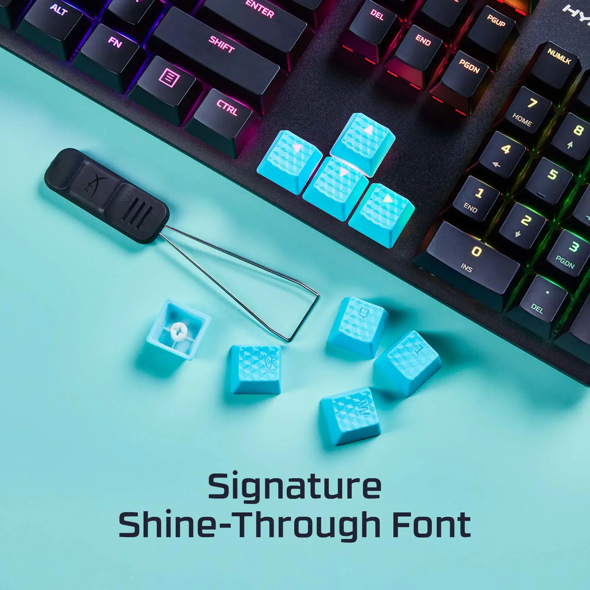 "HyperX" guminiai klavišų dangteliai, klaviatūros dangtelis, termoplastinis elastomeras (TPE), 1,4 mm, raudonos spalvos