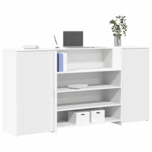 Registratūra, baltos spalvos, 200x50x103,5 cm, apdirbta mediena