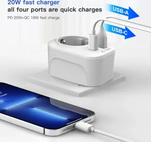 Tech-Protect travel adapter TA100 UK-EU, white