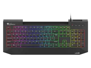 NATEC Genesis žaidimų klaviatūra Lith 400 RGB JAV išdėstymo apšvietimas X-Scissor slim
