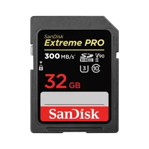 "SanDisk Extreme PRO" 32GB SDHC atminties kortelė iki 300 MB/s, UHS-II, 10 klasė, U3, V90, EAN: 619…