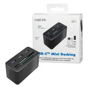 USB3.2 Gen 1 doko stotelė, 8 prievadai, mini, juoda
