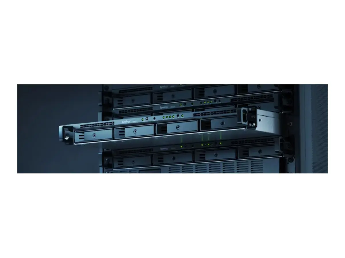 SYNOLOGY RS422+ 4 lizdų NAS įrenginys su laikikliu AMD Ryzen 5 1600 dviejų branduolių 2,6 GHz 2 GB DDR4 ECC