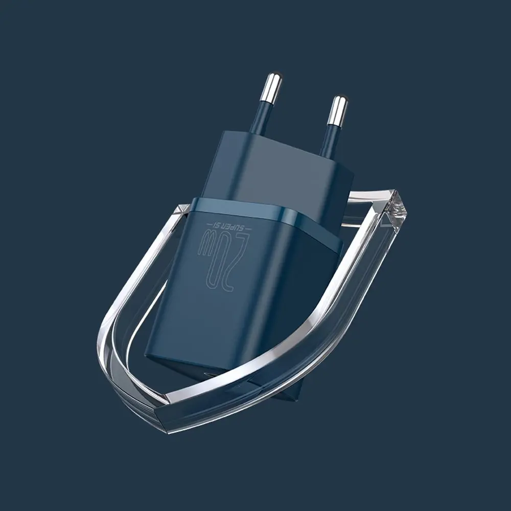 "Baseus Super Si" greitasis įkroviklis 1C 20W su USB-C laidu "Lightning" 1 m (mėlynas)