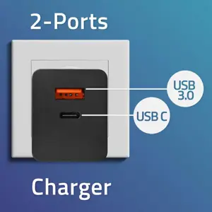 GaN Power PRO charger 1xUSB C, 1xUSB, 100W