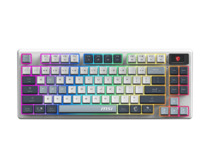 MSI FORGE GK600 TKL WIRELESS SKY | Gaming Keyboard | Wireless | US | Bluetooth | 2.4 GHz, Bluetooth…