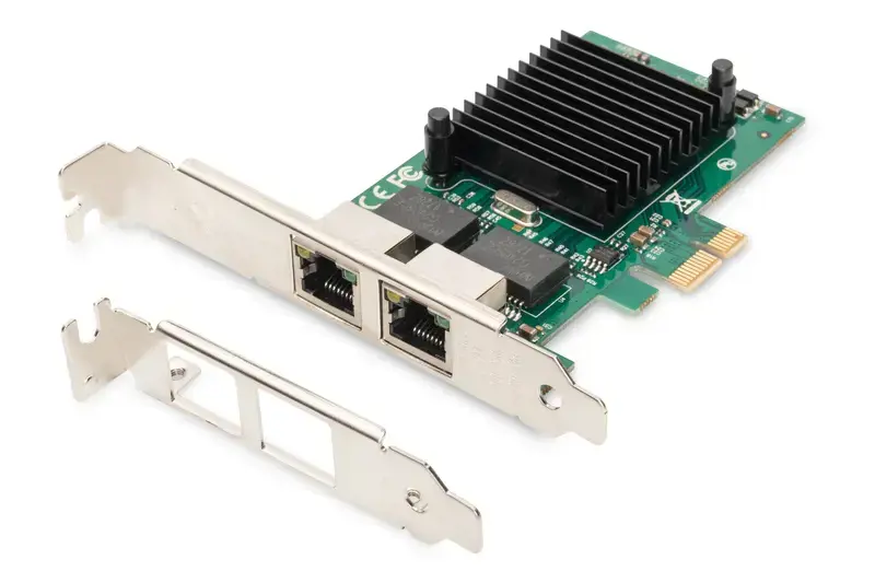 DIGITUS DN-10132 Gigabit Ethernet PCI Express kortelė 2 prievadų 32 bitų žemo profilio laikiklis "Intel" mikroschemų rinkinys
