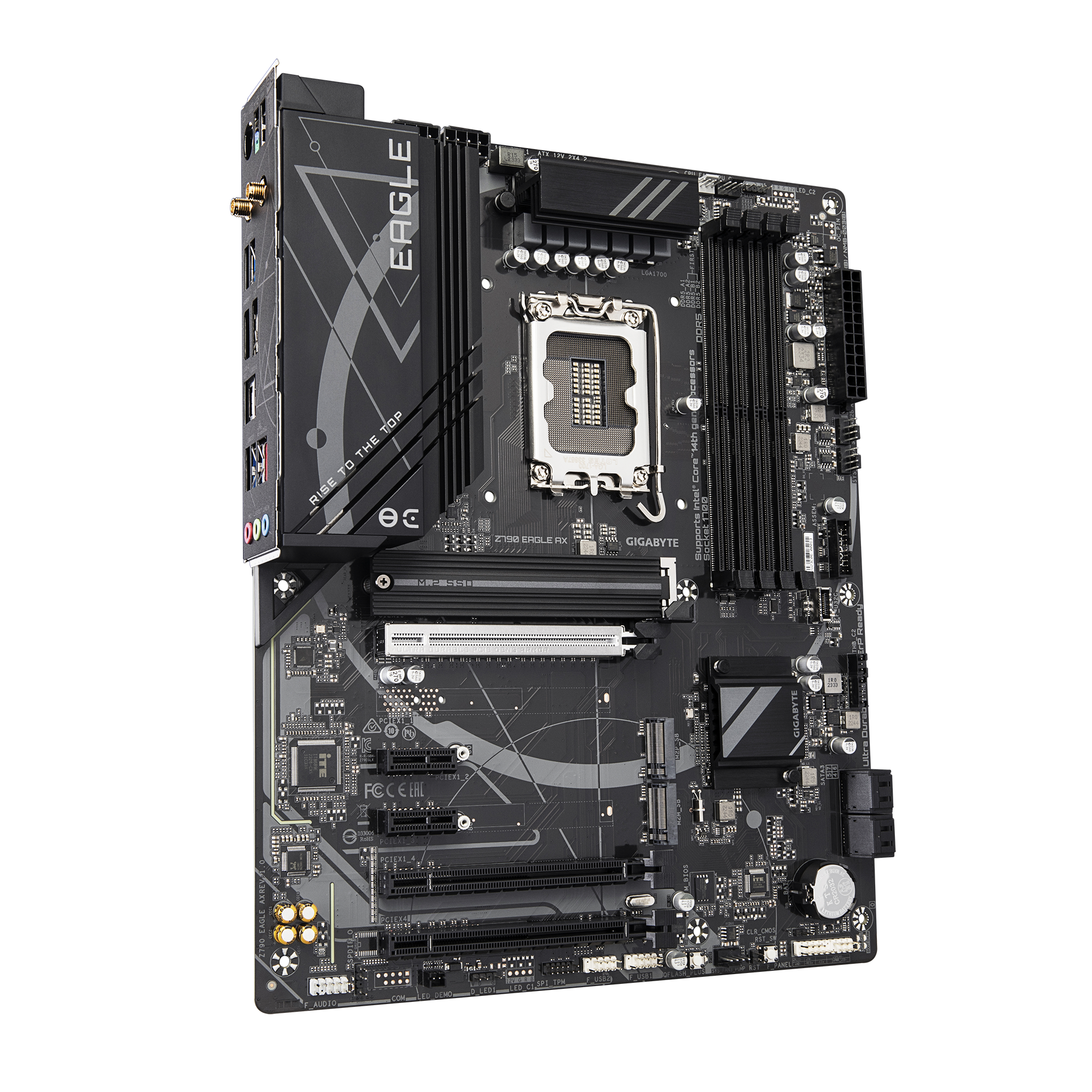 GIGABYTE Z790 EAGLE AX Motherboard - Supports Intel Core 14th Gen CPUs, 12+1+１Phases Digital VRM, up to 7600MHz DDR5 (OC), 3xPCIe 4.0 M.2, Wi-Fi 6E, 2.5GbE LAN, USB 3.2 Gen 2, Intel, LGA 1700, Intel® Celeron®, Intel® Core™ i3, Intel® Core™ i5, Intel® Core™ i7, Intel® Core™ i9,..., LGA 1700, 192 GB, DDR5-SDRAM