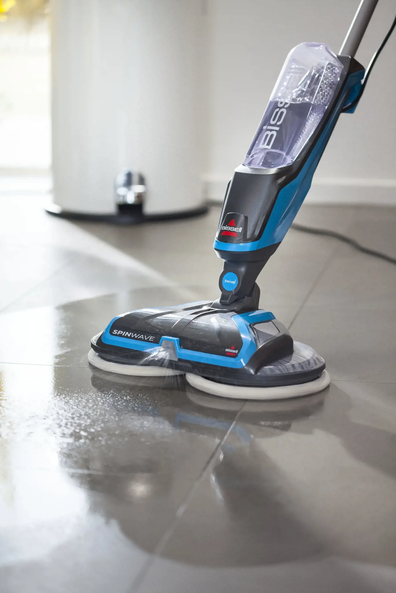 "Bissell Mop SpinWave" laidinis darbinis šluostukas, skalbimo funkcija, galia 105 W, mėlyna/titano spalva