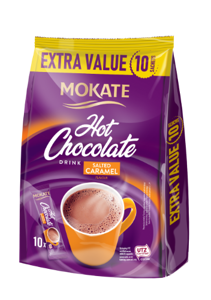Šokoladinis gėrimas MOKATE salted caramel, maišelyje, 10 x 10g