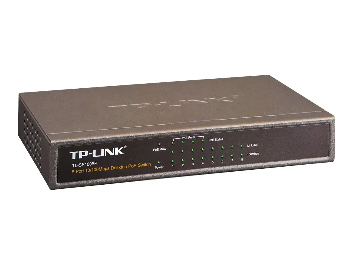 "TP-Link" 8 prievadų 10/100 Mbps stalinis PoE komutatorius su 4 prievadais, nevaldomas, Fast Ethernet (10/100), dvipusis, maitinimas per Ethernet (PoE)