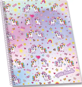 A5 Hard. Sp Bk 80sh Enchanted World Lin