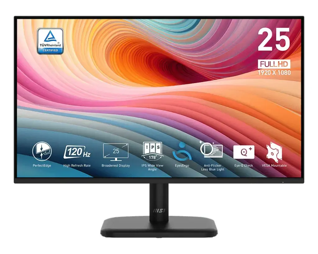 LCD Monitor MSI PRO MP251L 24.5" Business Panel IPS 1920x1080 16:9 120 Hz 1 ms Colour Black PROMP251LE2