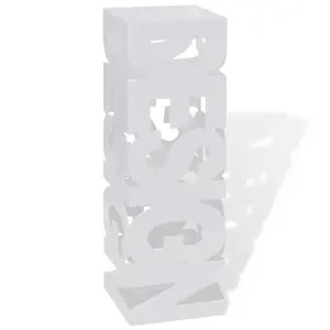 Baltas Kvadratinis Skėčių, Vaikšč. Lazdų Stovas, Plienas, 48,5 cm