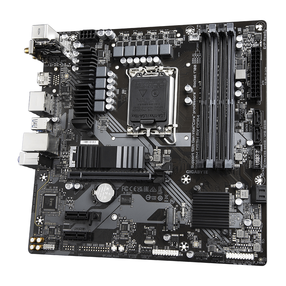 Gigabyte B760M DS3H AX DDR4, "Intel", LGA 1700, "Intel® Celeron®", "Intel® Core™ i3", "Intel® Core™ i5", "Intel® Core™ i7", "Intel® Core™ i9",..., LGA 1700, DDR4-SDRAM, 128 GB