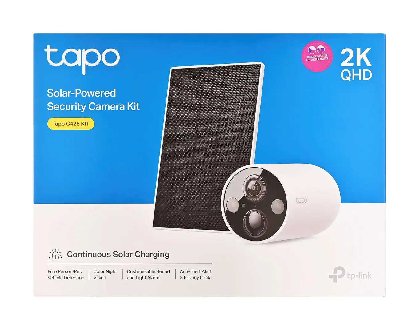TP-Link Tapo Solar-Powered Security Camera Kit 1 × C425, 1 × A201, IP security camera, Outdoor, Wireless, Ceiling/wall, White, Bullet